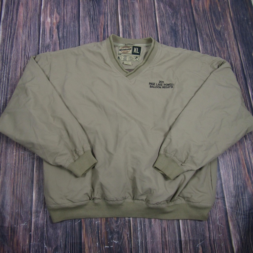 WearGuard Jacket Mens XL Green Pullover Windbreaker Lake Powell Hot Air Balloon